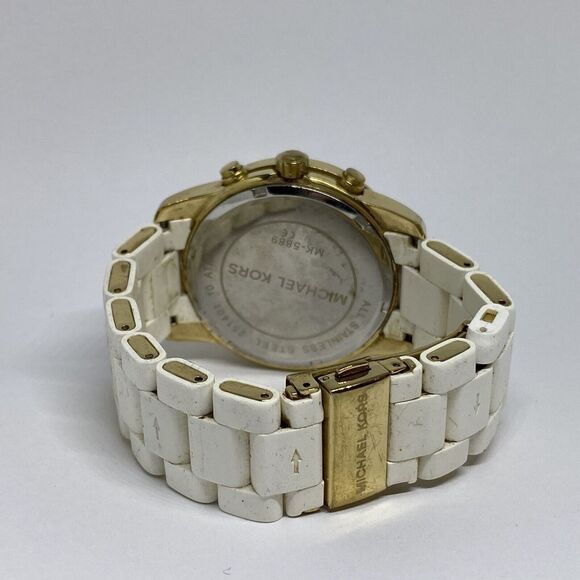 Michael Kors Mercer MK-5889 Womens White Silicone Analog Dial Quartz Watch VK426 - Picture 10 of 12